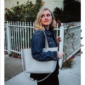 Cuyana Small Structured Leather Tote INCL Strap